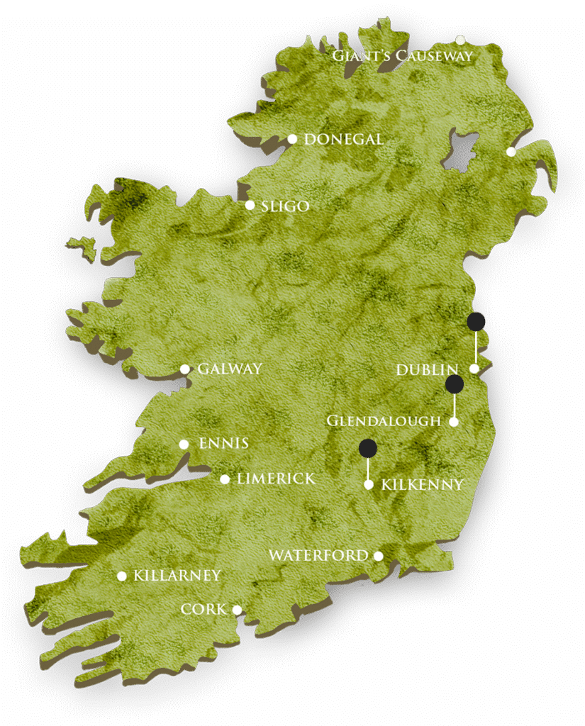 Dublin Kilkenny Bespoke Tour Map
