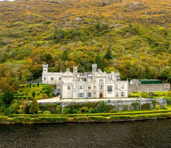 kylemore abbey arial shot
